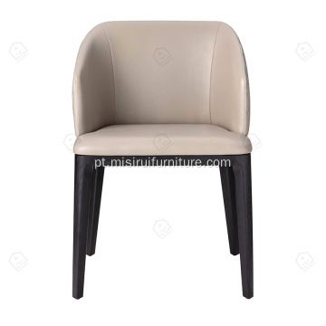 Cadeiras de jantar de madeira de cinzas importadas de couro genuíno